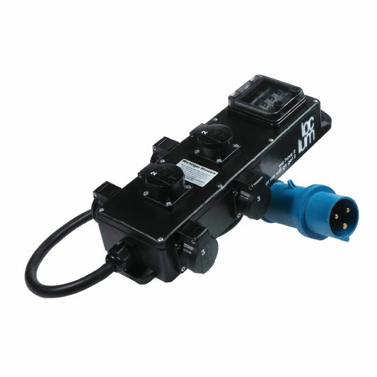 Power Distribution Box, 32A mono (blue) - 16A Schuko