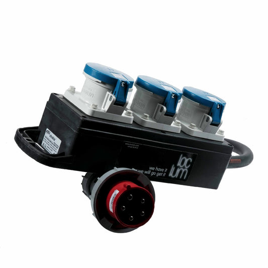 Power Distribution Box, 63A tri (red) - 63A mono (blue)