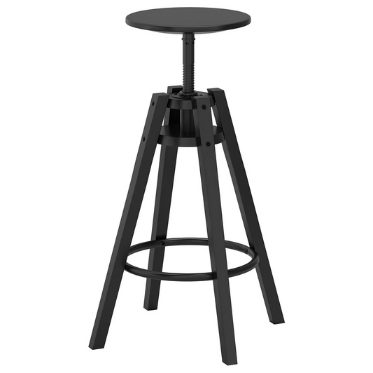 Taburete de madera negro (altura modificable)
