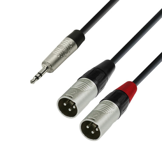 Splitter Minijack Male 3,5 mm to 2 XLR Male 3 m