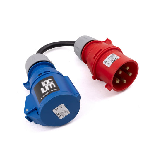 Power Distribution Adapter, 32A tri (red) - 32A mono (blue)