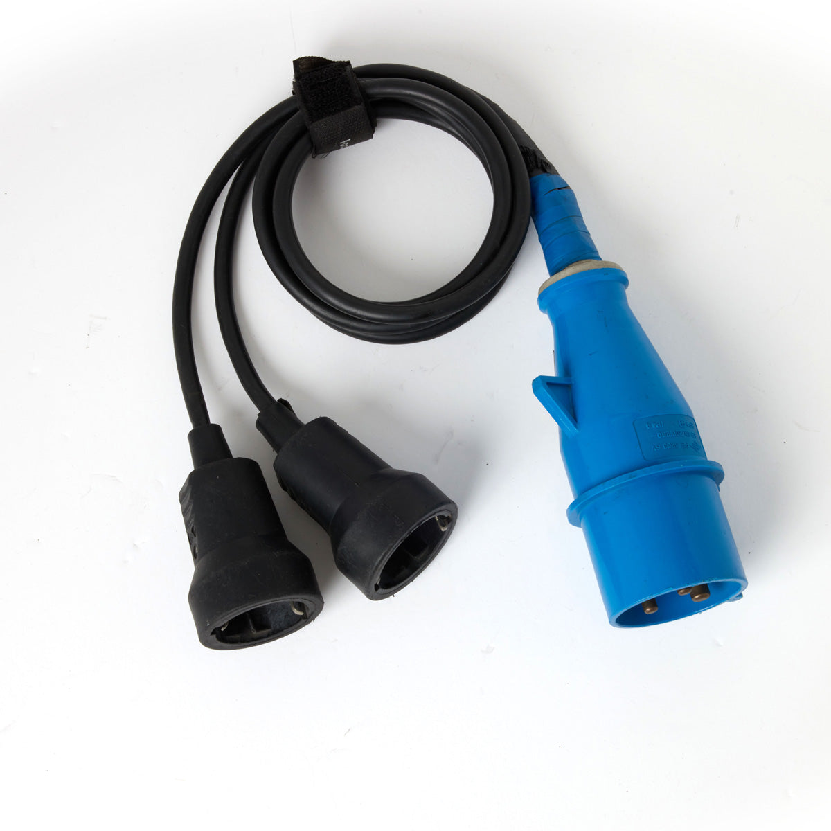 Power Cable, 32A mono (blue) - 2 x 16A Schuko